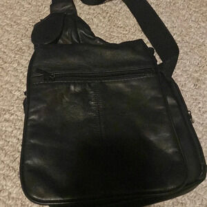 Vintage, BB design, leather black purse